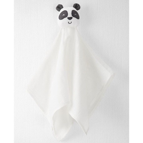 Baby Cotton Muslin Panda Lovey Small Security Blanket Carter's Little Planet New - Picture 1 of 3